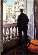 Gustave Caillebotte Young Man at his Window oil painting on canvas